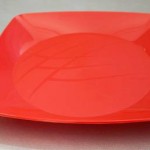 Prato de Plástico Quadrado Grande - Vermelho