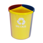 Cesto plástico com 03 divisões - Amarelo